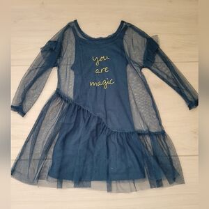 Art Class Dress Size 3T Navy Blue with Gold